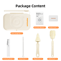 Ensemble de nettoyage de biberons Habebe avec logo personnalisé, brosses en silicone avec boîte de rangement et bouteille de distribution, kit de brosses à biberons en gros