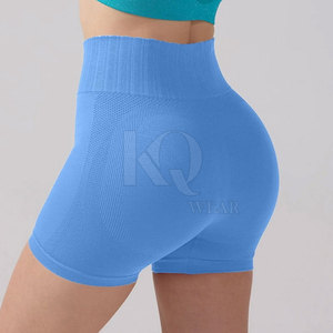 Shorts de cycliste taille haute pour femme, écologiques, légers, respirants, en Spandex/Polyester, pour le fitness, la course, le yoga et l'entraînement - Product Image 4
