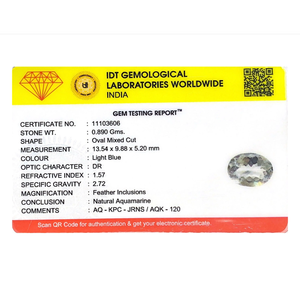 พลอยอะความารีนธรรมชาติแท้ 4.45 กะรัต สำหรับเครื่องประดับชั้นดี - Product Image 4