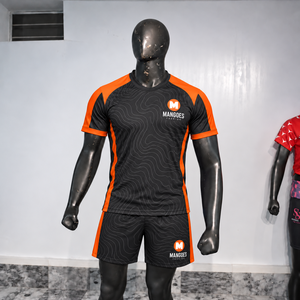 Ensemble d'uniformes de football unisexe sublimés, à séchage rapide, extensibles dans quatre directions, écologiques, avec maillot à manches courtes et short - Product Image 5
