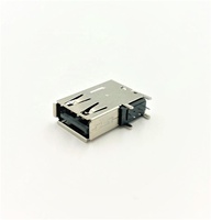 Conector USB 2.0 Hembra de 90 Grados, Modelo 1421A4-23D1-52R de la Marca LITE, Personalizado, con Terminación de Soldadura en Ángulo Recto, Cumple con RoHS