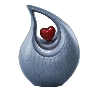 Handmade Metal Cremation Urn Teardrop Shape Enamel <b>Memorial</b> Urn Adult Remembrance <b>Keepsake</b> - Product Image 1