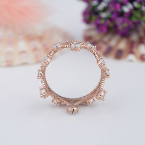 Bague de fiançailles personnalisée en or blanc 18 carats et or rose avec moissanite, bague couronne pour femme en argent sterling 925 pour sertissage à griffes certifié - Product Image 2