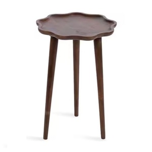 Premium Dual Material Nesting Coffee <b>Table</b> <b>White</b> Marble Bronze Wood Accent <b>Table</b> - Product Image 4