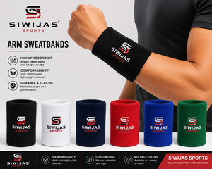 Brazaletes Deportivos Transpirables de Nailon y Algodón con Logotipo Personalizado para Tenis, Yoga y Gimnasio - Elásticos, Absorbentes y Ecológicos - Product Image 1