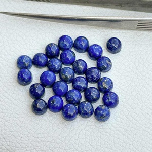 7mm naturel Lapis Lazuli rond lisse Cabochon pierre vente chaude bleu pierre précieuse en vrac en gros fabricant de bijoux personnalisés - Product Image 1