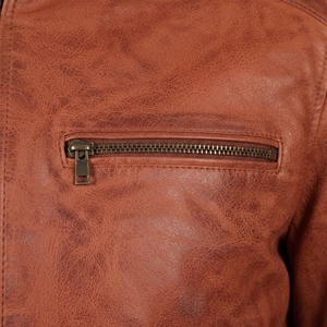 Chaqueta de Cuero Genuino para Hombre Efined Bolster Industry - Chaqueta Clásica con Solapa de Muesca, Impermeable, Transpirable y Ecológica para Invierno - Product Image 5