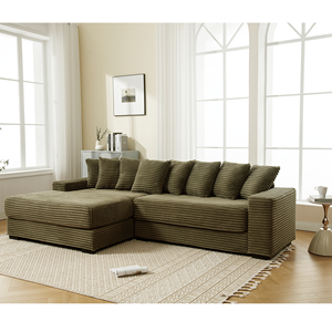 Nuovo Arrivo Divano Angolare a L Oversize in Corduroy con Chaise Longue Sinistra e Braccioli Eight Thrive per Soggiorno - Product Image 3