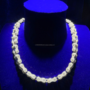 Collier chaîne en moissanite de qualité supérieure, argent sterling 925, serti de diamants, bijoux de luxe pour hommes et femmes - Product Image 1