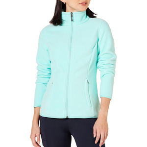 Veste polaire imperméable à fermeture éclair intégrale pour femme, col montant, couleur unie, manteau d'hiver pour l'extérieur - Product Image 1