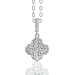 Collier unisexe Glosbe Co de haute qualité pour femme, en or, avec trèfle à quatre feuilles en diamant naturel, design élégant certifié, vente en gros - Product Image 2