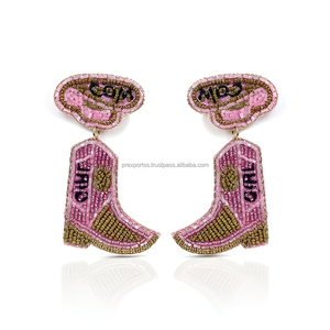 Pendientes de cuentas hechos a mano estilo clásico de fiesta de la India para mujeres y niñas - Product Image 3