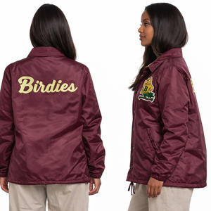 Veste Coach Unisexe Personnalisable avec Logo – Style Urbain, Boutons Pression, Coupe-Vent, Logos en Chenille et Broderie - Product Image 4