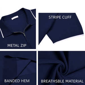 Ensemble polo et short slim fit pour homme en tissu tricoté de qualité supérieure, blanc, 2 pièces, tenue de plage d'été avec logo sur le devant - Product Image 3