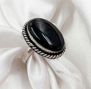 Natural Black Onyx Silver Plated Oval <b>Ring</b> Handmade Gemstone Fashion Jewelry for Women Ready <b>Ring</b> - Product Image 5