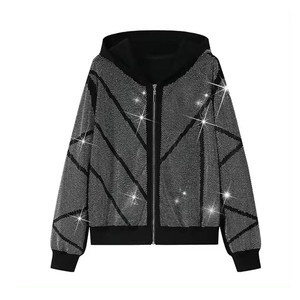 New Arrival Hot Sale Men Rhinestone Tracksuits Wholesale Custom Design Solid Printed Casual 100% Cotton - Product Image 2