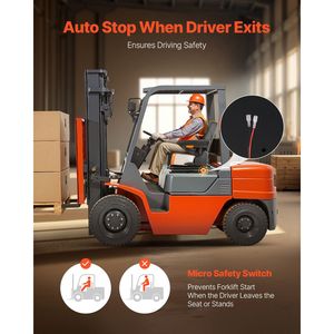 Sedile Universale per Carrello Elevatore con Braccioli Regolabili e Cintura di Sicurezza, Sedile Pieghevole per Trattore con Sospensione e Caratteristiche Comfort - Product Image 3