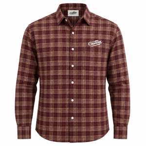 Custom Men's Long Sleeve Plaid Flannel Shirt Regular Fit Casual 100% Cotton Winter Woven Fabric Heat-Transfer Printed <b>Button</b> - Product Image 1