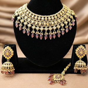 Ensemble collier et boucles d'oreilles pour femme JeweleMarket, plaqué or, avec cristaux et strass, style ethnique, pour mariage, fiançailles, anniversaire, cadeau, fête - Product Image 1