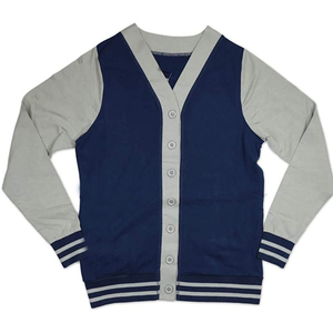 customized <b>cardigan</b> sweater Sorority and fantarnity <b>navy</b> and gray color with embroidered logo - Product Image 1