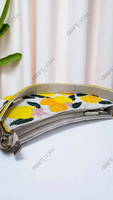 Sac à bandoulière perlé aux couleurs des agrumes (citron, orange), Pochette de resort, Sac à main à sangle unique, Fait main, OEM, Vente en gros, Export, Marque privée, Fermeture éclair