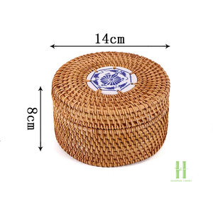 กล่องชาหวายราคาดีที่สุด ทำด้วยมือจากหวายธรรมชาติ กล่องเก็บของรักษ์โลก สำหรับชา กาแฟ และขนม - Product Image 1