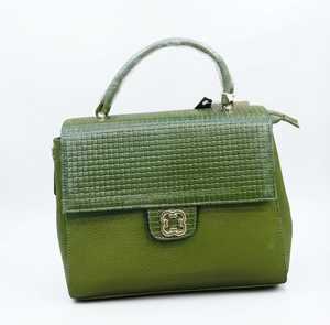 Elegante Bolso Tote de Cuero Genuino Verde, Color Sólido, Cierre de Cremallera, Uso Diario, Estilo para Todas las Temporadas - Product Image 6