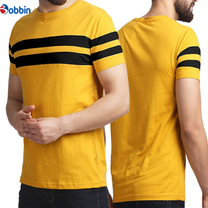 Camiseta de moda para hombre, diseño único, nueva camiseta informal para hombre, moda de verano, camiseta de manga corta a rayas con cuello redondo y color sólido - Product Image 6