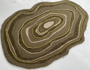 Tapis AISHA FABS SNOW moderne en laine blanche, fait main, tufté, antidérapant, épais, à boucles abstraites, pour la maison, l'hôtel, le bureau - Product Image 1