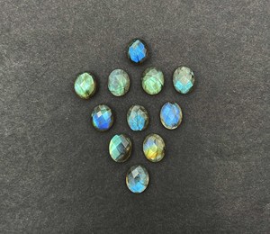 Lote de piedras preciosas sueltas de labradorita natural, corte ovalado briolette, 7-14 mm, para la fabricación de joyas. - Product Image 3