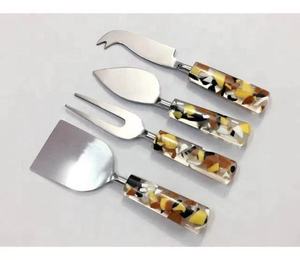 Bestselling Epoxy Resin Wood Cheese Knife Set Stainless Steel Blade For Stylish Serving Charcuterie <b>Board</b> Luxury Cheese <b>Tool</b> Set - Product Image 2
