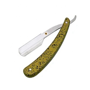 Rasoirs professionnels pour barbier à marque privée, très demandés, rasoir manuel à lame droite avec manche en plastique et bois, rasoir de barbier tranchant - Product Image 3
