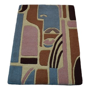 Alfombra de Lana de Pelo Corto, Moderna, Abstracta, Geométrica, Hecha a Mano, de Lujo, para Sala de Estar, Hotel, Villa, Dormitorio - Product Image 4