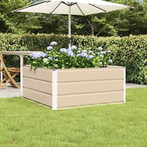 Macetero de Acero Color Marfil de 39.37 x 39.37 x 17.72 Pulgadas para Macetas y Jardineras - Product Image 1