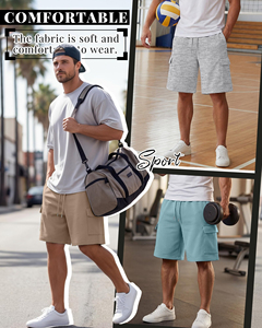 กางเกงขาสั้นออกกำลังกายผ้าฝ้ายแท้ 100% รุ่นใหม่ล่าสุด แบบสั่งทำพิเศษ เนื้อผ้าหนา ระบายอากาศได้ดี เป็นมิตรต่อสิ่งแวดล้อม สำหรับผู้ชาย - Product Image 4