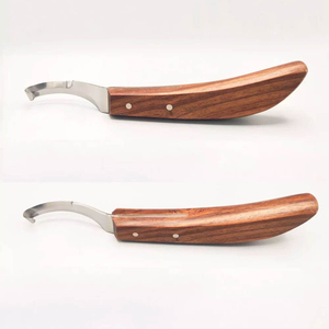 Horseshoe Curved Hoof Knife Wide Half Double Blade Wooden Handle Professional Farrier Hoof Trimming Tool Your Logo Accepted CE - Product Image 3