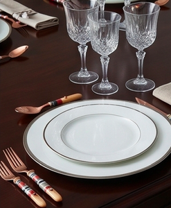 Juego de cubiertos de cobre con mangos de madera, diseño vintage con rayas rojas y grises, apto para lavavajillas, para vajilla de fiesta - Product Image 5