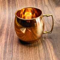 Mug à eau de qualité supérieure, écologique, design moderne, en cuivre, finition martelée, 600 ml, passe au lave-vaisselle, pour la rentrée scolaire