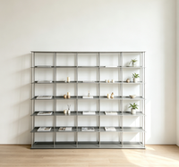 Étagère personnalisée de luxe éclairée à plusieurs niveaux pour salon, bibliothèque, bureau, supermarché