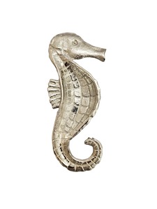 Plateau décoratif et vase de table en aluminium argenté de luxe, motif animalier hippocampe, pour la décoration de la maison - Product Image 1