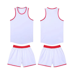 Camiseta de baloncesto unisex azul sin mangas con tela de malla que absorbe la humedad, cintura elástica, uniforme deportivo de entrenamiento al por mayor - Product Image 3