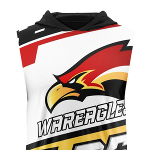 Camiseta de Fútbol 7v7 Eagle Boys sin Mangas con Capucha, Diseño Sublimado con Rayas, Nombre del Equipo Personalizado, Número del Jugador, Ropa Deportiva Juvenil - Product Image 3