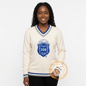 เสื้อคาร์ดิแกนไหมพรมอะคริลิกแบบสวมใส่สบายสำหรับผู้หญิง Zeta Phi Beta รุ่นขายดี ราคาประหยัด สามารถปรับแต่งได้ เหมาะสำหรับฤดูหนาว พร้อมกระดุม  เสื้อผ้าสำหรับชมรมนักศึกษา - Product Image 3