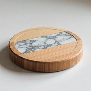 Sous-verres en marbre de qualité supérieure faits à la main, accent en pierre naturelle, motif classique, écologiques, protection de table pour la cuisine et la salle de thé, tapis et coussinets - Product Image 2