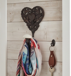 Antique Metal Heart Wall <b>Hook</b> With Ivory Tip <b>Decorative</b> <b>Coat</b> <b>Hook</b> For Home Use Elegant Wall Accent - Product Image 4