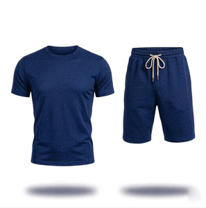 Ensemble d'entraînement unisexe pour hommes en coton et bambou 180g à séchage rapide, avec logo personnalisé, short de sport respirant et t-shirt de fitness pour adultes – Nouvelle collection - Product Image 5