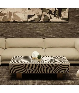 Table basse en os incrusté personnalisée, style floral, à prix très avantageux par F S International - Product Image 2