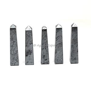 Obelisco de hematita Punta pulida Torre de cristal Piedra preciosa natural Chakra Meditación Piedra curativa Reiki a precios al por mayor - Product Image 1