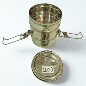 Boîte à lunch en acier inoxydable à bas prix, étanche, triple niveau, capacité de 750 ml, utilisation au bureau et en voyage, facile à laver, conception de repas à emboîtement - Product Image 3