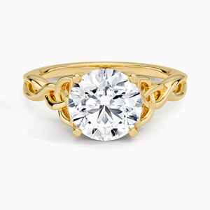 <b>Celtic</b> Love & Infinity Knot Three Stone Moissanite Engagement <b>Ring</b> 14K Gold Plated Round Cut Bridal <b>Ring</b> GRA Certified - Product Image 1